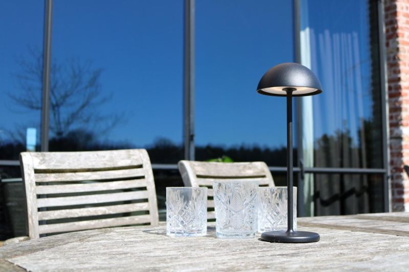 Lucide JOY - Dobíjacia stolová lampa Outdoor - Batéria - Ø 12 cm - LED Rozm. - 1x1,5W 3000K - IP54 - Čierny
